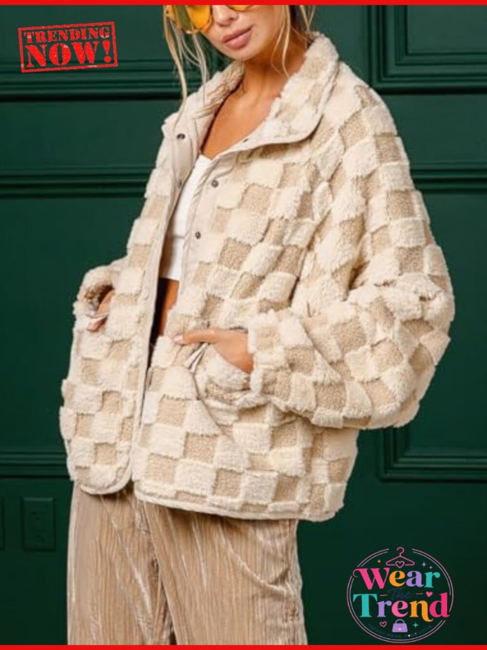 Fleece Jacket Fuzzy Oversized Sherpa Shacket Faux Fur Coat - Picture 2 of 5
